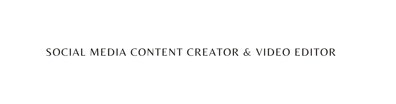 Social Media Content Creator Video Editor